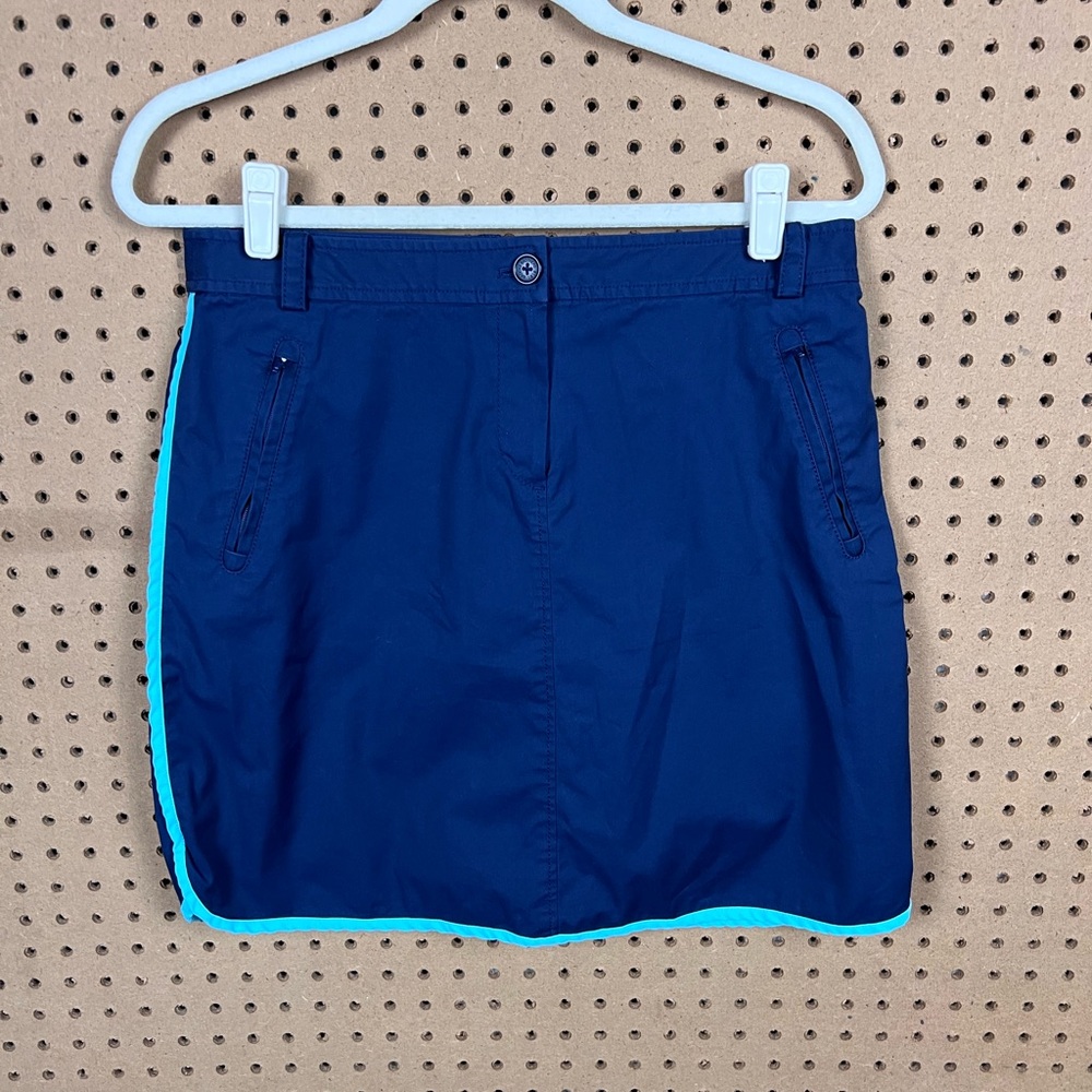 Brooks Brothers ProSport Dark Blue Skirt Teal Trim Golf Pickleball